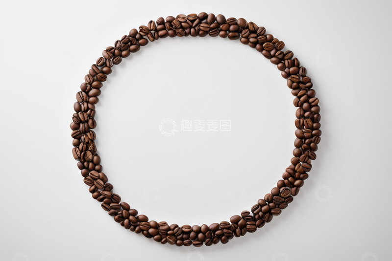 高清大图下载【趣麦麦图】咖啡豆排列成圆形图案