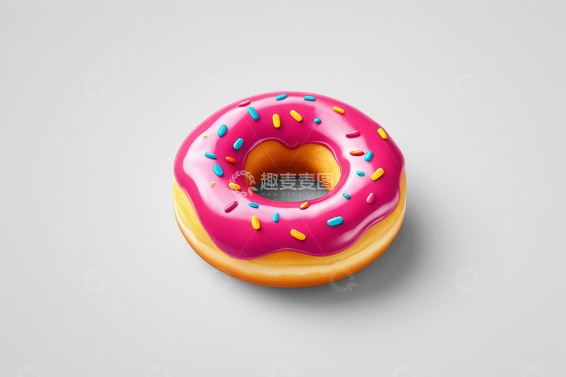 高清大图下载【趣麦麦图】粉色糖霜装饰甜甜圈