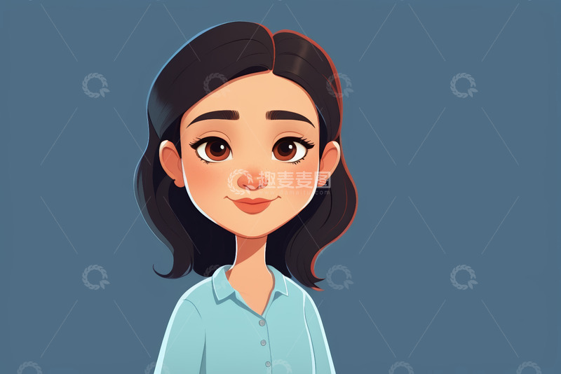 高清大图下载【趣麦麦图】卡通风格女孩头像素材