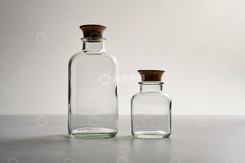 高清大图下载【趣麦麦图】带软木塞的大小玻璃瓶子