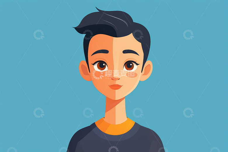 卡通风格男性人物肖像