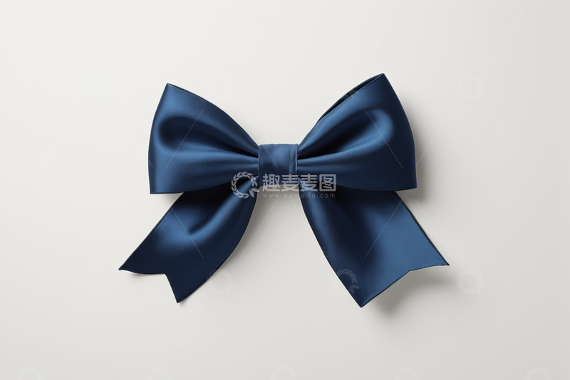 高清大图下载【趣麦麦图】蓝色丝带蝴蝶结装饰素材