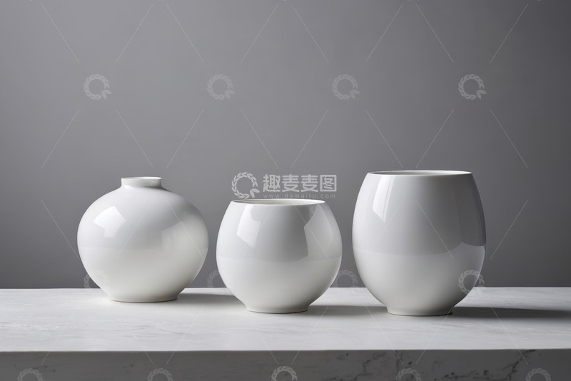 高清大图下载【趣麦麦图】白色陶瓷花瓶静物展示