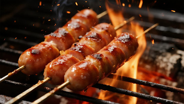 烧烤美食之炭火烤肠