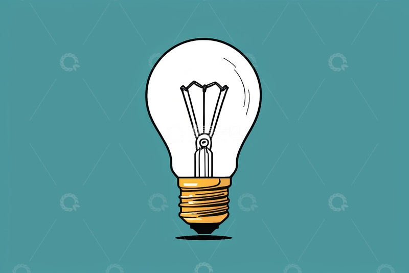 高清大图下载【趣麦麦图】手绘风格电灯泡图案