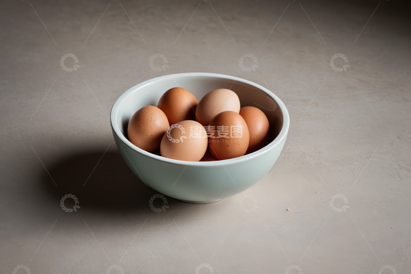 高清大图下载【趣麦麦图】碗中摆放的新鲜鸡蛋