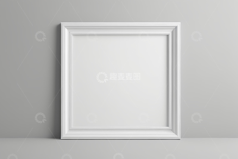 高清大图下载【趣麦麦图】白色框架靠墙展示