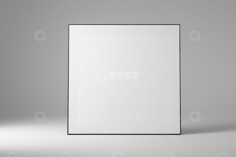 高清大图下载【趣麦麦图】白色方形画框展示模板