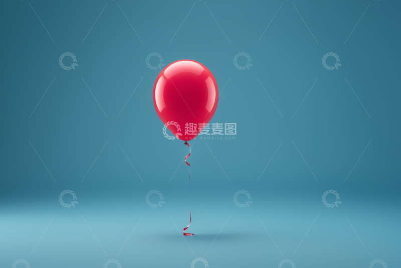 高清大图下载【趣麦麦图】蓝色背景红色气球