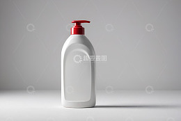 白色按压瓶清洁用品展示