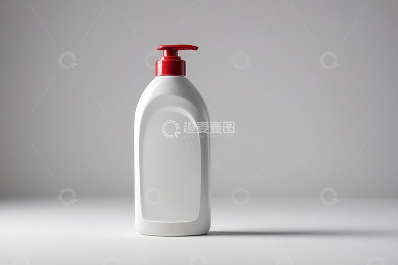 白色按压瓶清洁用品展示