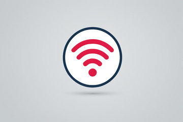红色WiFi网络标志图标