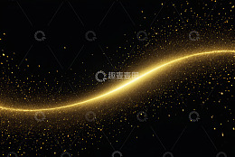 黑色背景金色粒子光线素材