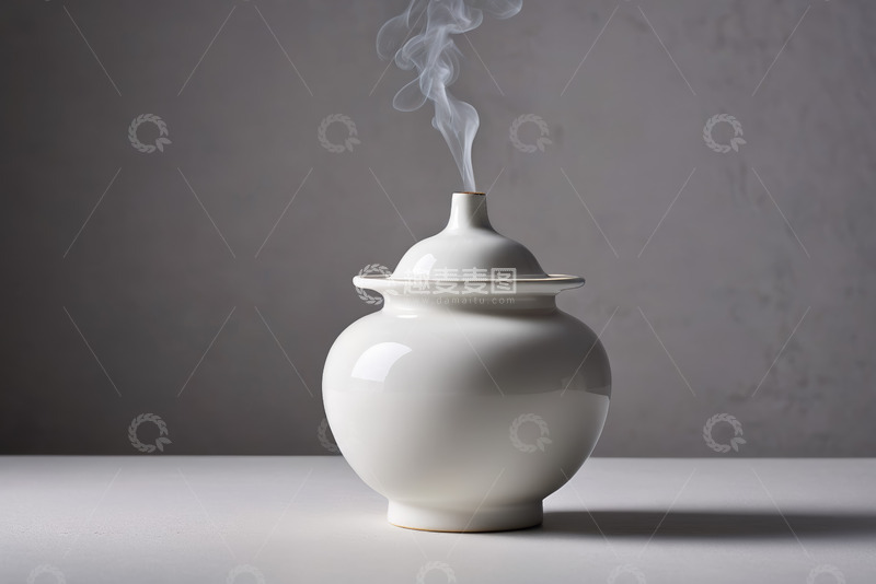 高清大图下载【趣麦麦图】白色香炉袅袅蒸汽