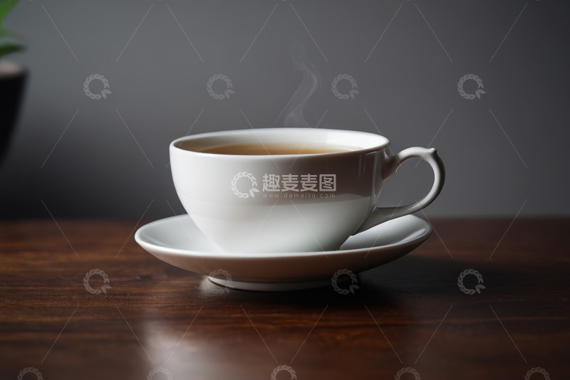 高清大图下载【趣麦麦图】木桌上的热饮白色杯子