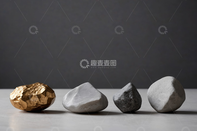 高清大图下载【趣麦麦图】排列摆放的多色石头静物