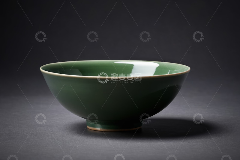 高清大图下载【趣麦麦图】绿色瓷碗静物特写