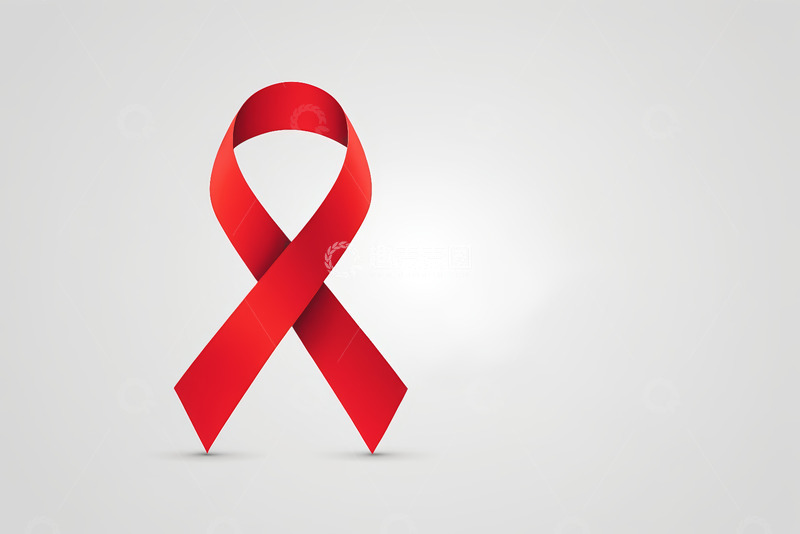 高清大图下载【趣麦麦图】红色艾滋病防治宣传丝带