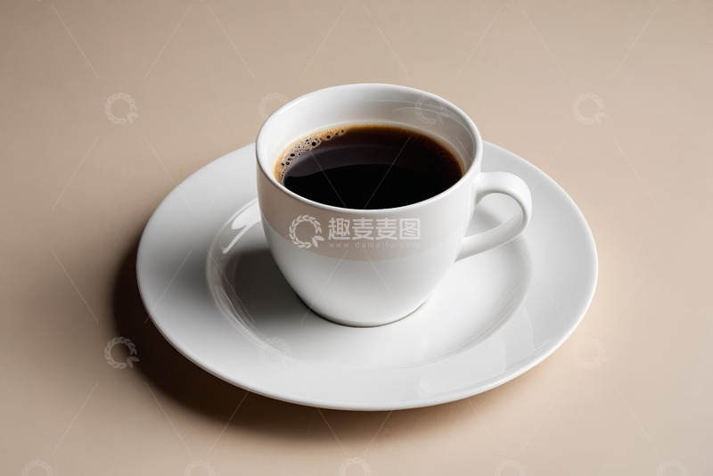 高清大图下载【趣麦麦图】白色瓷杯装盛的黑咖啡
