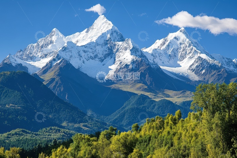 高清大图下载【趣麦麦图】远山雪山山峰自然美景
