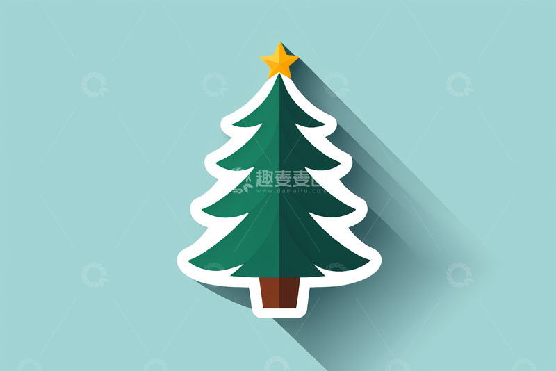 高清大图下载【趣麦麦图】简约风格圣诞树装饰素材