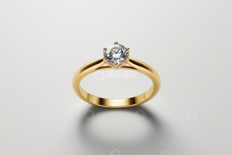 高清大图下载【趣麦麦图】金色钻石戒指特写