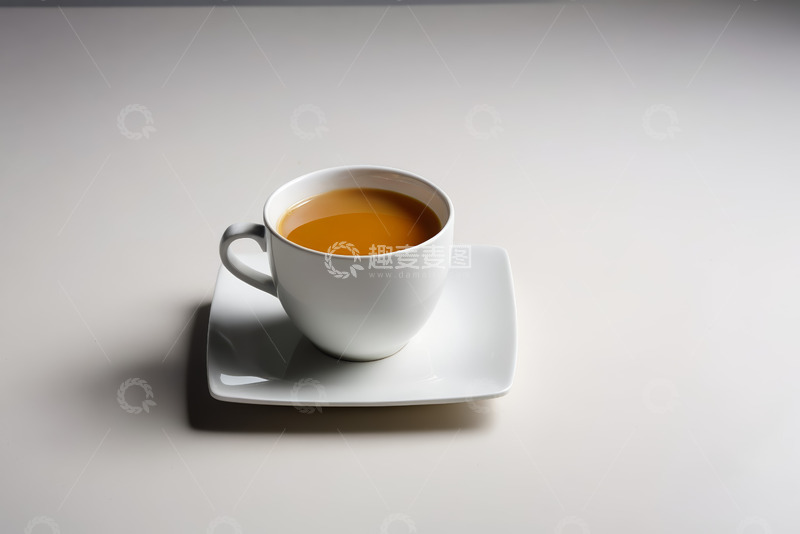 高清大图下载【趣麦麦图】白色杯碟装盛的热咖啡饮品
