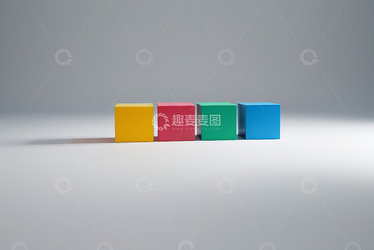 彩色立方体排列展示