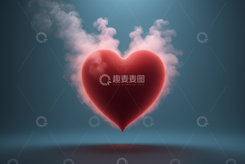 高清大图下载【趣麦麦图】红色爱心烟雾效果素材