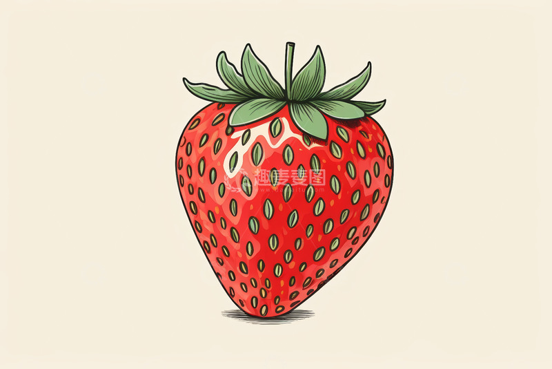 高清大图下载【趣麦麦图】手绘草莓图案
