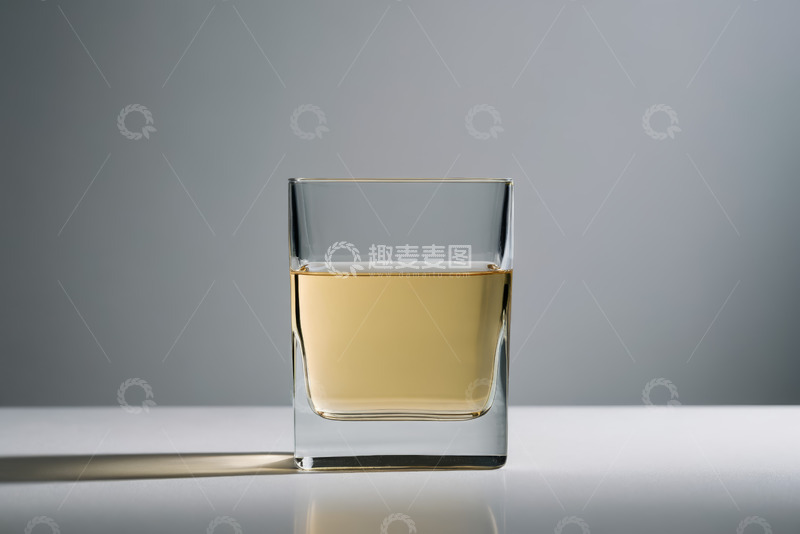 高清大图下载【趣麦麦图】透明玻璃杯中装着黄色液体