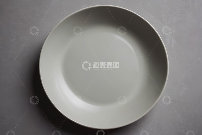 高清大图下载【趣麦麦图】浅灰色空盘子特写