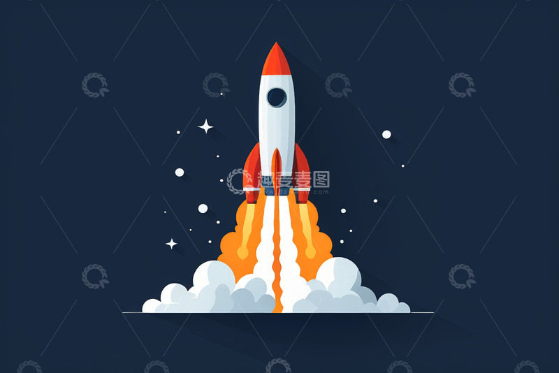 高清大图下载【趣麦麦图】火箭发射动画素材