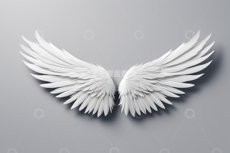 高清大图下载【趣麦麦图】白色天使翅膀特写