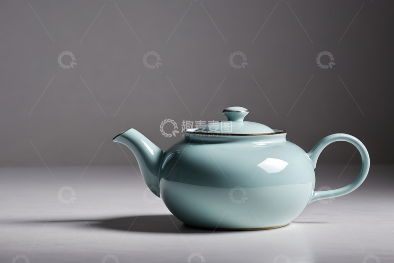 高清大图下载【趣麦麦图】青色陶瓷茶壶静物展示