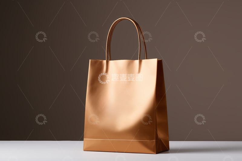 高清大图下载【趣麦麦图】金色手提购物袋静物