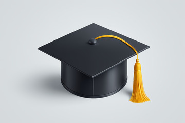 黑色学士帽带黄色流苏