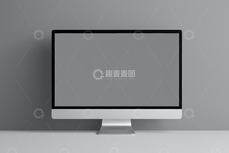 高清大图下载【趣麦麦图】灰色背景前的电脑显示器