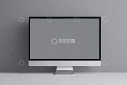 灰色背景前的电脑显示器