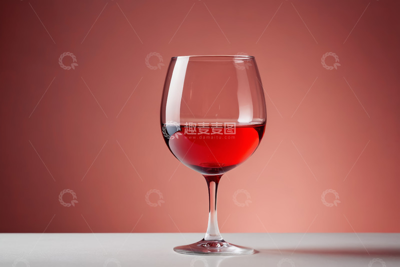 高清大图下载【趣麦麦图】红色背景上的红酒杯
