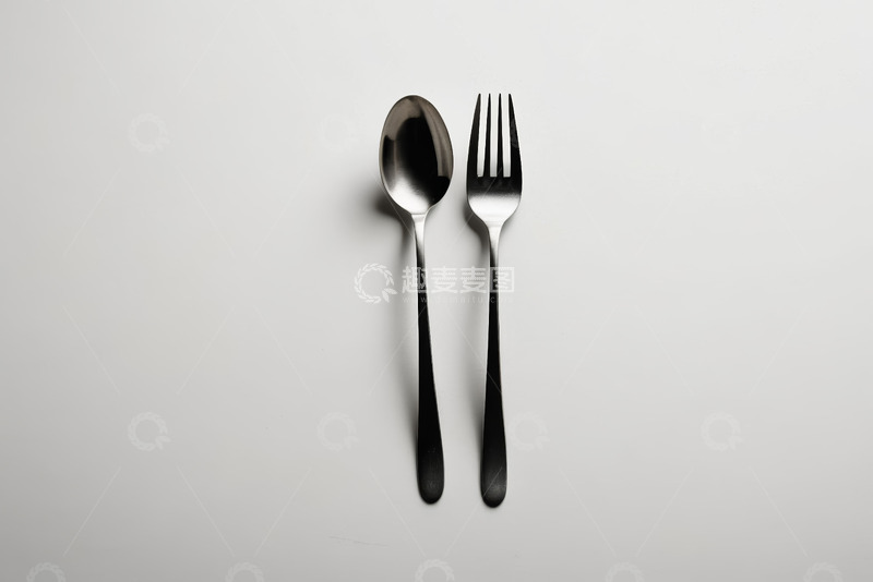 高清大图下载【趣麦麦图】金属餐具勺子叉子特写