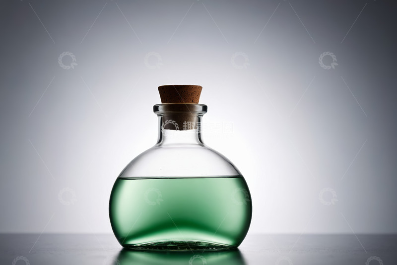 高清大图下载【趣麦麦图】装着绿色液体的玻璃瓶子
