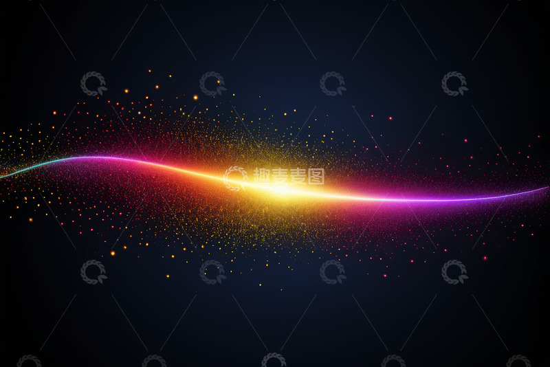 高清大图下载【趣麦麦图】彩色光带粒子动态背景
