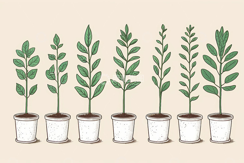 盆栽植物生长过程动画图