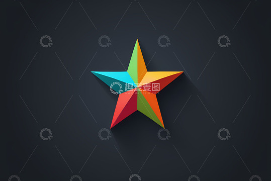 彩色立体五角星图案