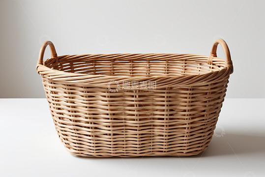 高清大图下载【趣麦麦图】柳编带耳收纳篮静物