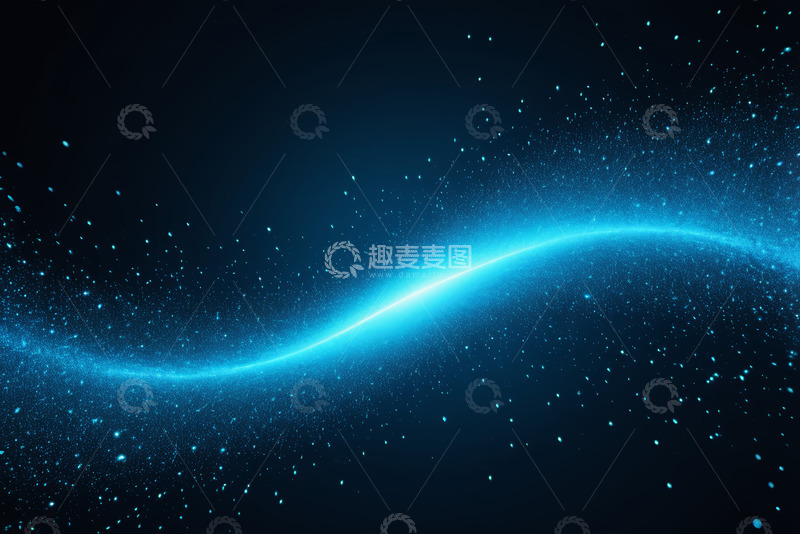 高清大图下载【趣麦麦图】蓝色发光粒子抽象背景