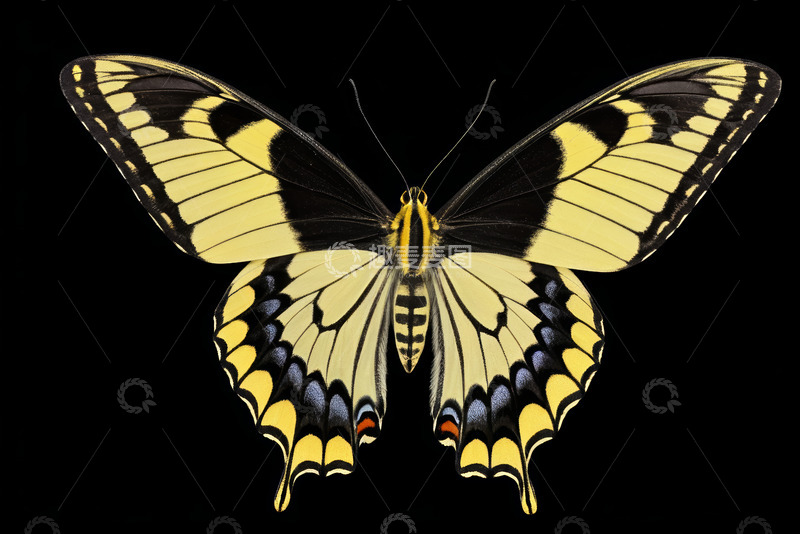 高清大图下载【趣麦麦图】黄黑相间蝴蝶特写