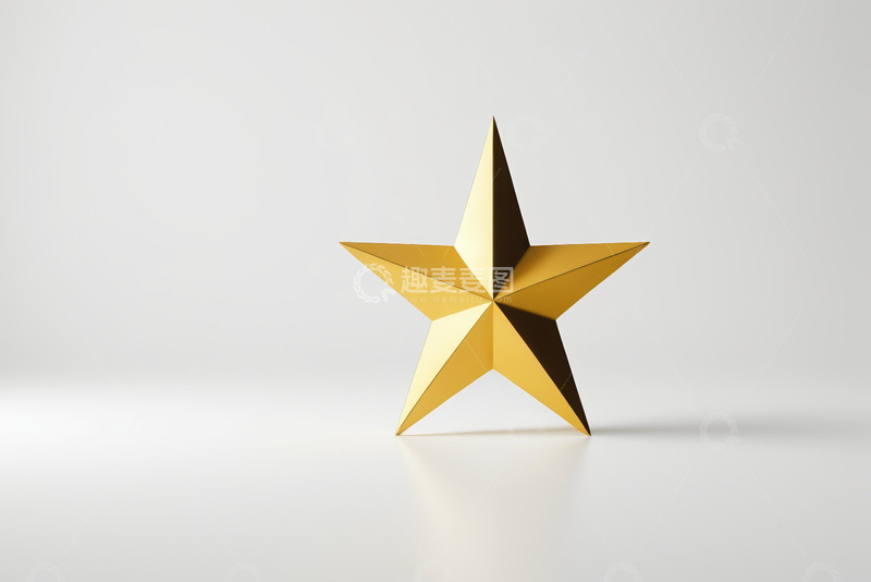 高清大图下载【趣麦麦图】金色五角星三维图标