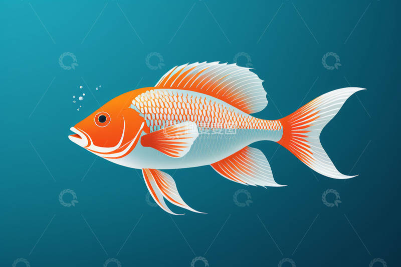 高清大图下载【趣麦麦图】水中游动的橙色观赏鱼